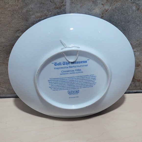 Schmid Hummel Christmas 1986 Tell The Heavens Decorative Wall Hanging Plate - Picture 4 of 12